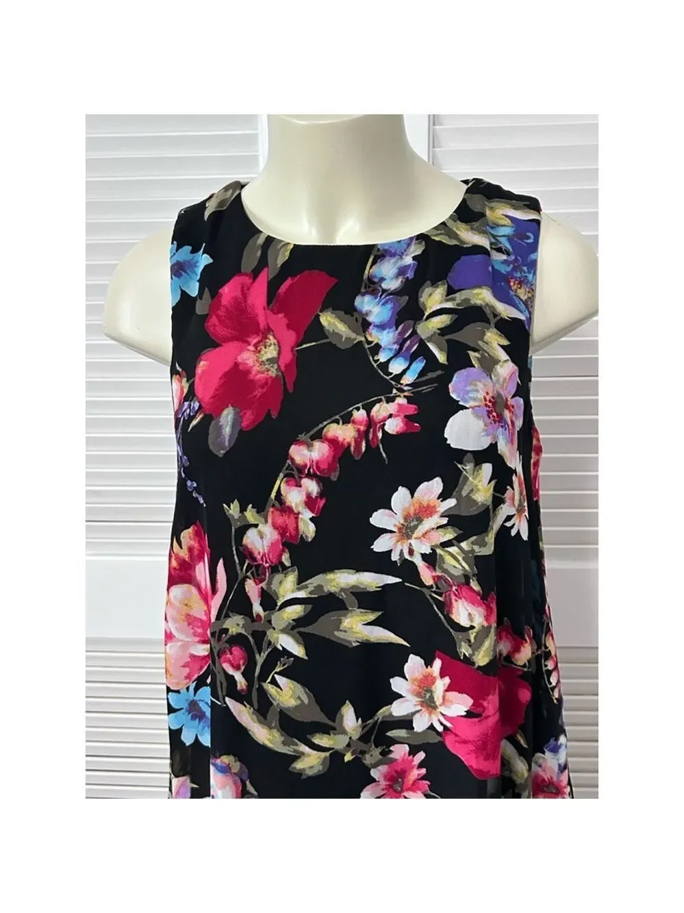 SL Fashions New York Dress Size 10 Black Floral - Picture 2 of 13